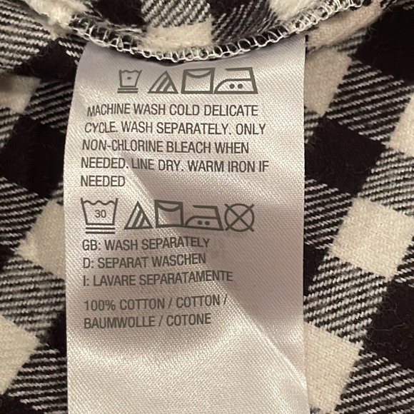 Joan Rivers shirt, flannel cotton, black/white checked, washable, M/L - Picture 6 of 8